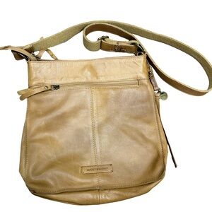 👜 Lucky Brand Rayla Leather Crossbody Bag – Tan/Cognac